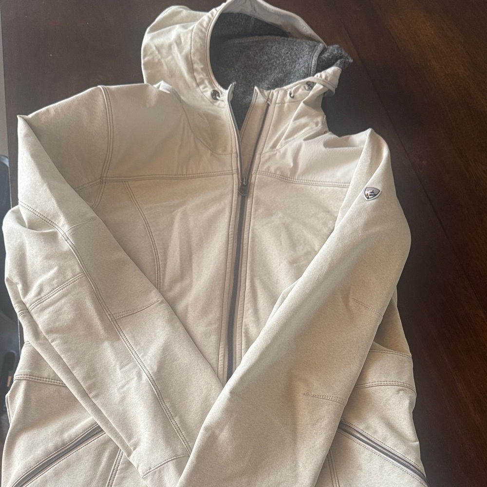 Kuhl woman’s Light Beige Hooded Softshell Jacket